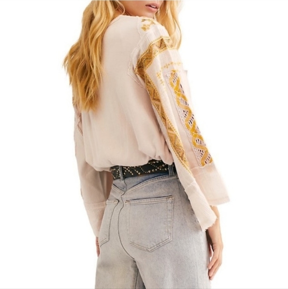 Free People Cross Country Top Blouson Crop Top Small - Picture 2 of 11